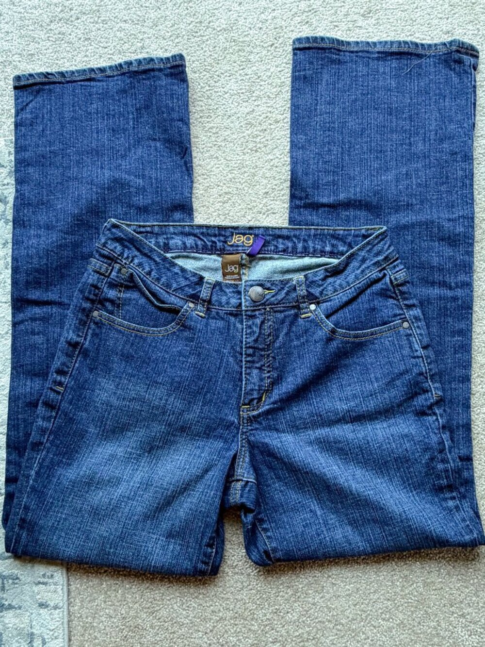 Jag Jeans Bootcut Dark Wash Mid Rise Stretch Jeans - Size 12